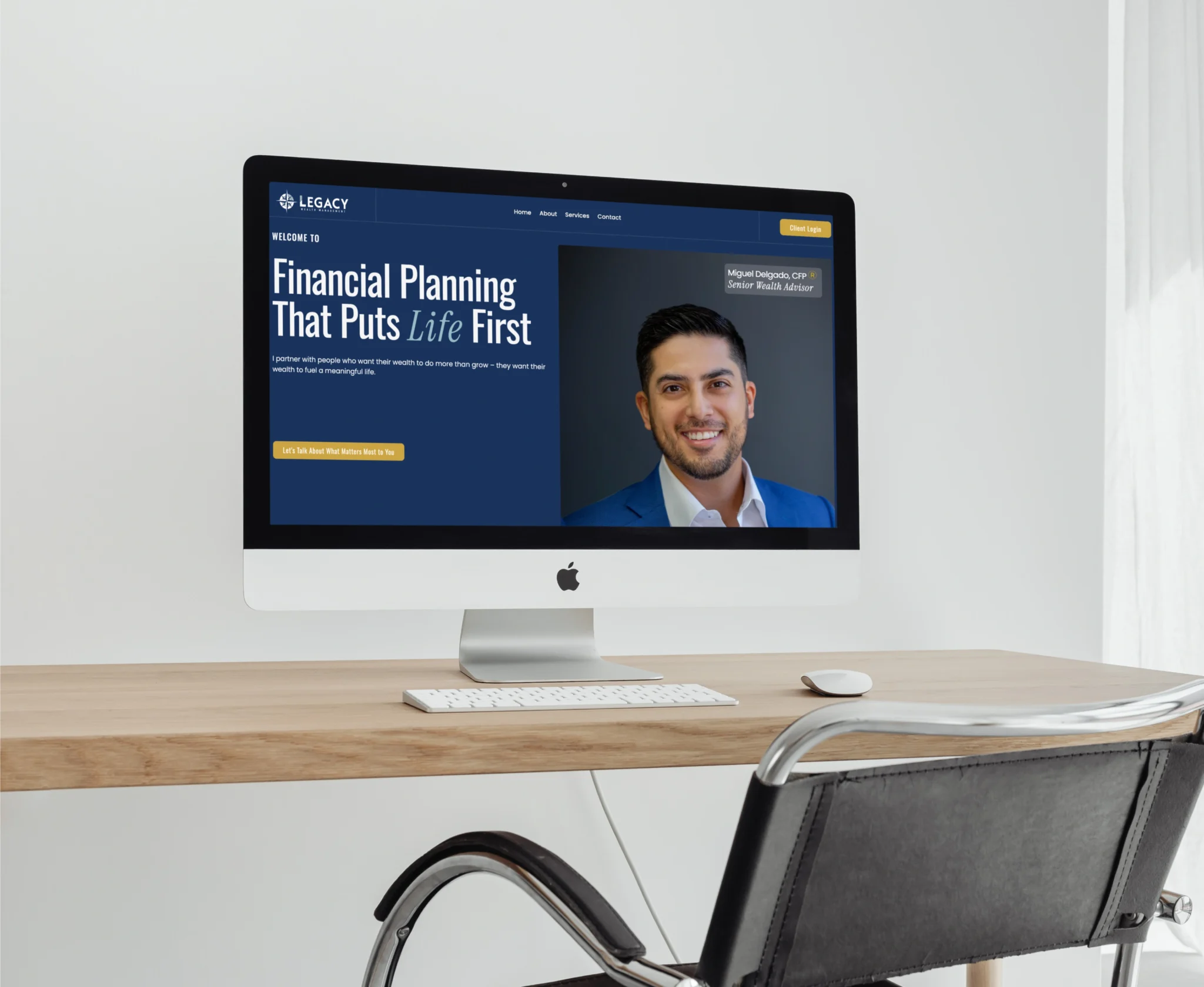 Legacy Wealth website displayed on a desktop computer