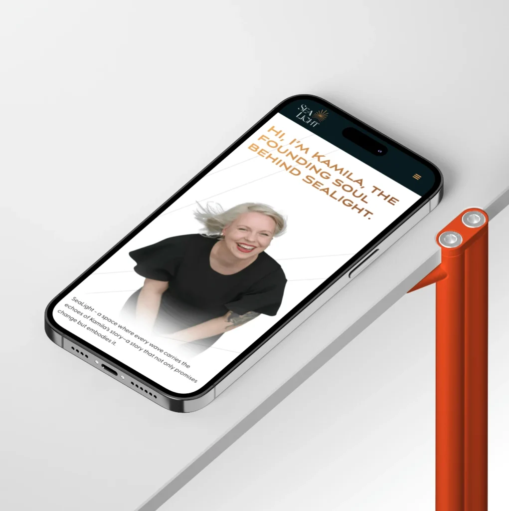 SeaLight One website displayed on a phone
